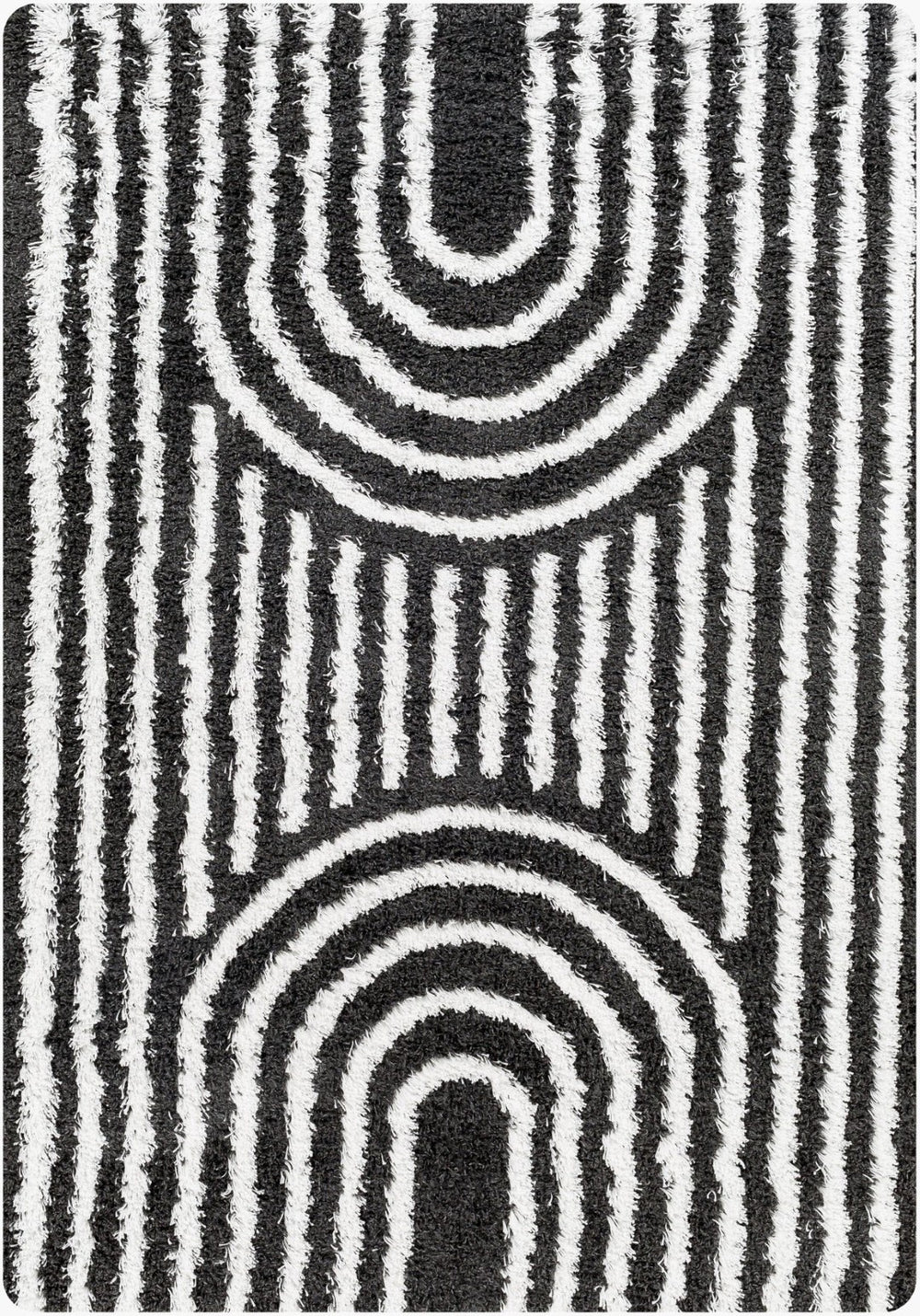 Livabliss Urban Bohemian Plush Shag Area Rug Machine Woven Polypropylene for Living Room USG2318-5373