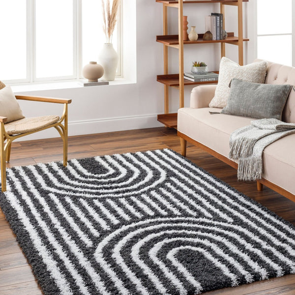 Livabliss Urban Bohemian Plush Shag Area Rug Machine Woven Polypropylene for Living Room USG2318-5373