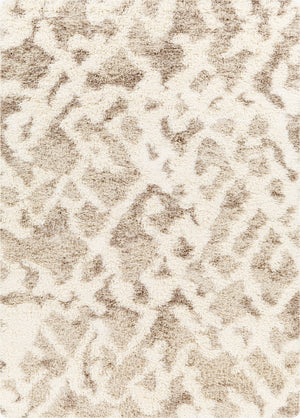 Livabliss Urban Shag Polypropylene Area Rug Plush High Pile Woven in Turkey for Living Rooms Beige, Medium B 6'7" x 9'6" USG2323-6796
