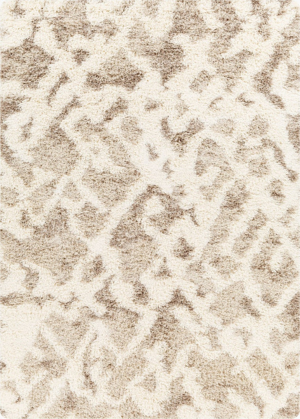 Livabliss Urban Shag Polypropylene Area Rug Plush High Pile Woven in Turkey for Living Rooms Beige, Medium B 6'7" x 9'6" USG2323-6796