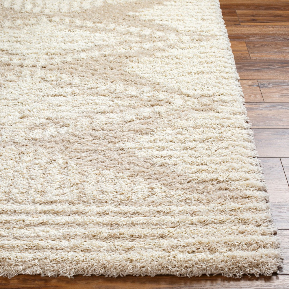 Livabliss Urban Shag Polypropylene Rug with Moroccan Geometric Pattern for Living Room Floors Beige, Ivory 6'7" x 9'6" USG2326-6796