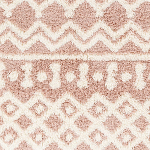 Livabliss Urban Shag Polypropylene Runner Rug with High Low Texture for Hallways and Entryways Dusty Pink, Whi 5'3" x 7'3" USG2339-5373