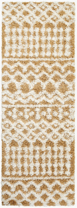 Livabliss Urban Shag Plush Polypropylene Runner Rug for Hallways Entryways and Bedroom Floors Camel, Ivory 2'7" x 7'3" USG2340-2773