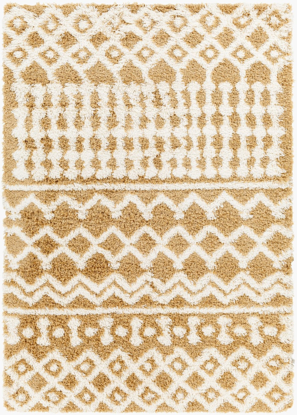 Livabliss Urban Shag Plush Polypropylene Runner Rug for Hallways Entryways and Bedroom Floors Camel, Ivory 9'2" x 12' USG2340-9312