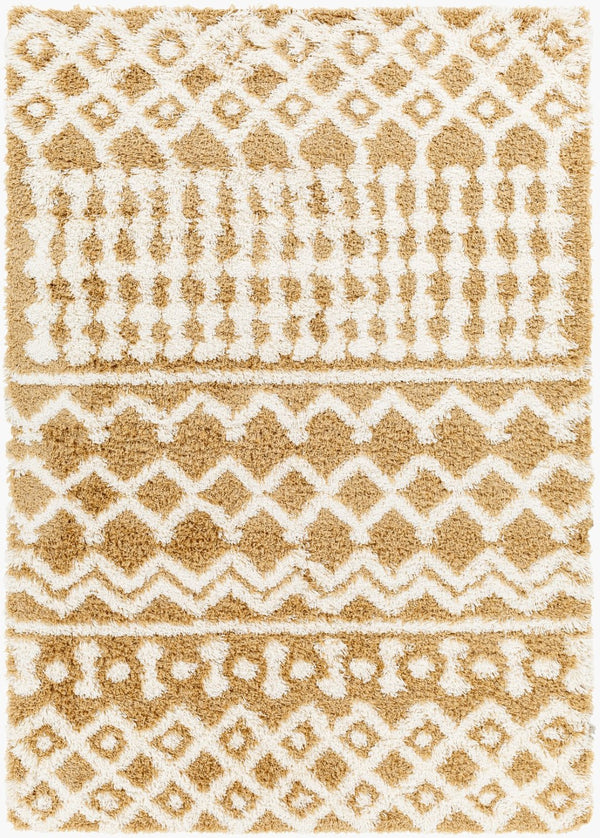Livabliss Urban Shag Plush Polypropylene Runner Rug for Hallways Entryways and Bedroom Floors Camel, Ivory 9'2" x 12' USG2340-9312