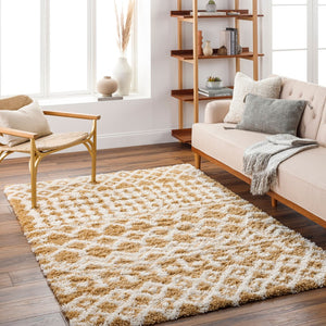 Livabliss Urban Shag Plush Polypropylene Runner Rug for Hallways Entryways and Bedroom Floors Camel, Ivory 9'2" x 12' USG2340-9312