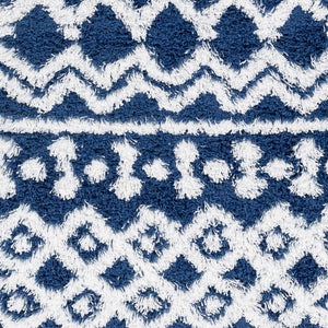Livabliss Urban Shag Polypropylene Area Rug Mixed Pile Texture for Living Room or Bedroom Navy, White 9'2" x 12' USG2341-9312