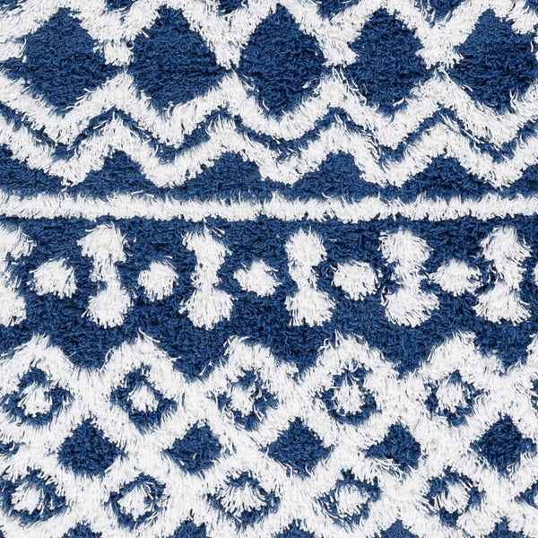 Livabliss Urban Shag Polypropylene Area Rug Mixed Pile Texture for Living Room or Bedroom Navy, White 9'2" x 12' USG2341-9312