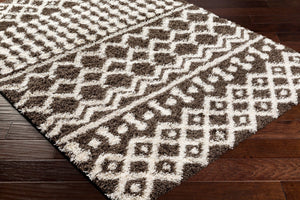 Livabliss Urban Shag Polypropylene Runner Rug with High Low Pile for Hallways and Entryways Dark Brown, Ivo 7'10" x 10'2" USG2342-710103