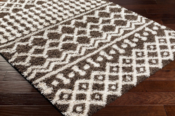Livabliss Urban Shag Polypropylene Runner Rug with High Low Pile for Hallways and Entryways Dark Brown, Ivo 7'10" x 10'2" USG2342-710103