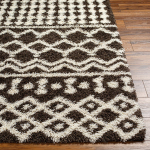 Livabliss Urban Shag Polypropylene Runner Rug with High Low Pile for Hallways and Entryways Dark Brown, Ivo 7'10" x 10'2" USG2342-710103