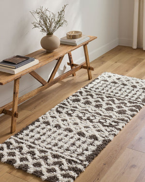 Livabliss Urban Shag Polypropylene Runner Rug with High Low Pile for Hallways and Entryways Dark Brown, Ivo 7'10" x 10'2" USG2342-710103