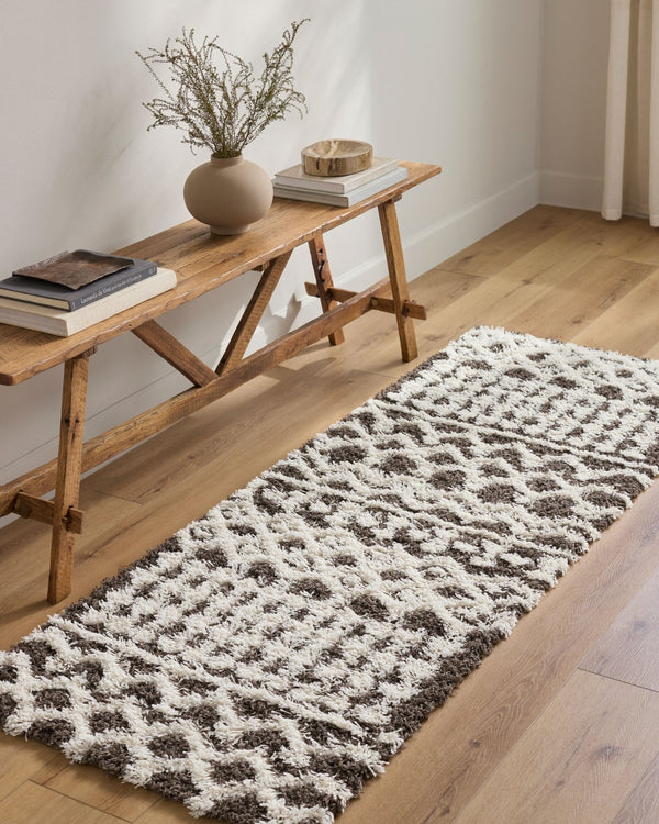 Livabliss Urban Shag Polypropylene Runner Rug with High Low Pile for Hallways and Entryways Dark Brown, Ivo 7'10" x 10'2" USG2342-710103
