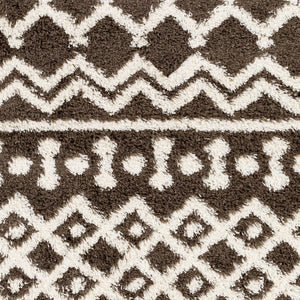 Livabliss Urban Shag Polypropylene Runner Rug with High Low Pile for Hallways and Entryways Dark Brown, Ivo 7'10" x 10'2" USG2342-710103