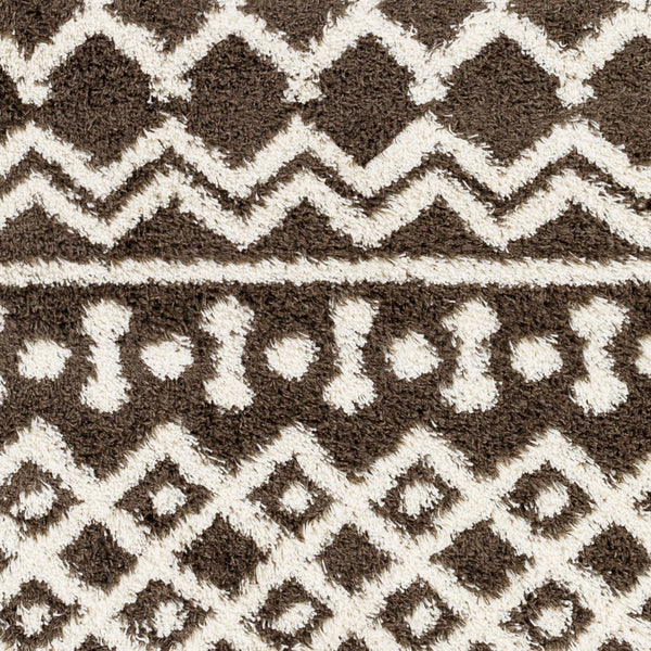 Livabliss Urban Shag Polypropylene Runner Rug with High Low Pile for Hallways and Entryways Dark Brown, Ivo 7'10" x 10'2" USG2342-710103