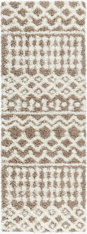 Livabliss Urban Shag Plush Polypropylene Runner Rug for Hallways and Bohemian Eclectic Spaces Medium Brown, I 2'7" x 7'3" USG2343-2773