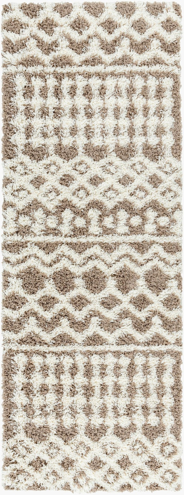 Livabliss Urban Shag Plush Polypropylene Runner Rug for Hallways and Bohemian Eclectic Spaces Medium Brown, I 2'7" x 7'3" USG2343-2773