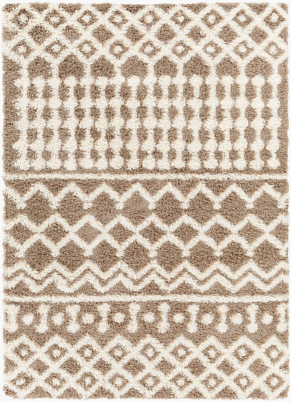 Livabliss Urban Shag Plush Polypropylene Runner Rug for Hallways and Bohemian Eclectic Spaces Medium Brown, I 6'7" x 9'6" USG2343-6796