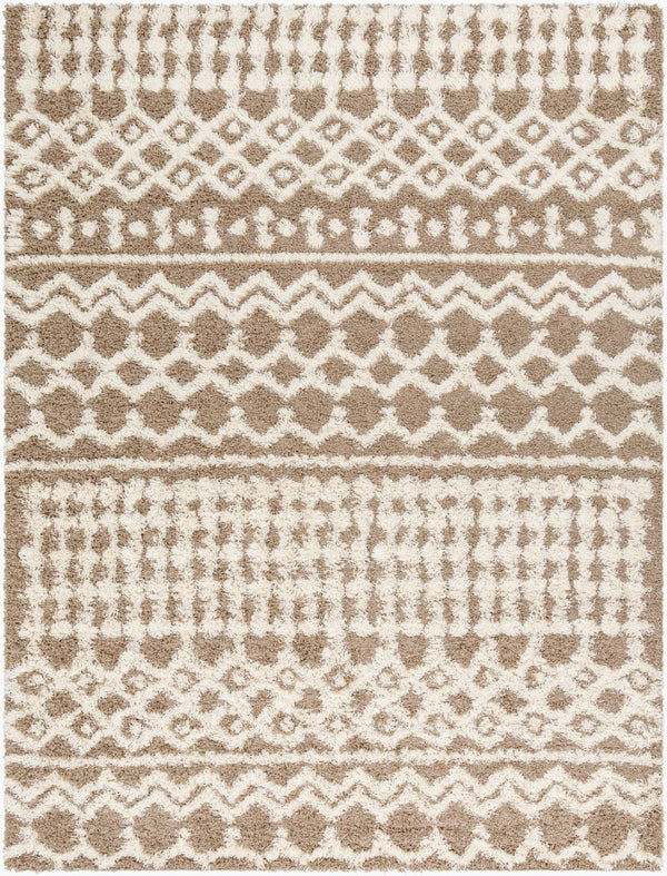 Livabliss Urban Shag Plush Polypropylene Runner Rug for Hallways and Bohemian Eclectic Spaces Medium Brown, I 7'10" x 10'2" USG2343-710103