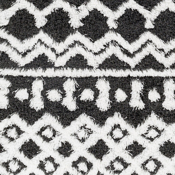 Livabliss Urban Shag Bohemian Runner Rug Plush Polypropylene Pile for Hallways and Entryways Black, White 2'7" x 7'3" USG2344-2773
