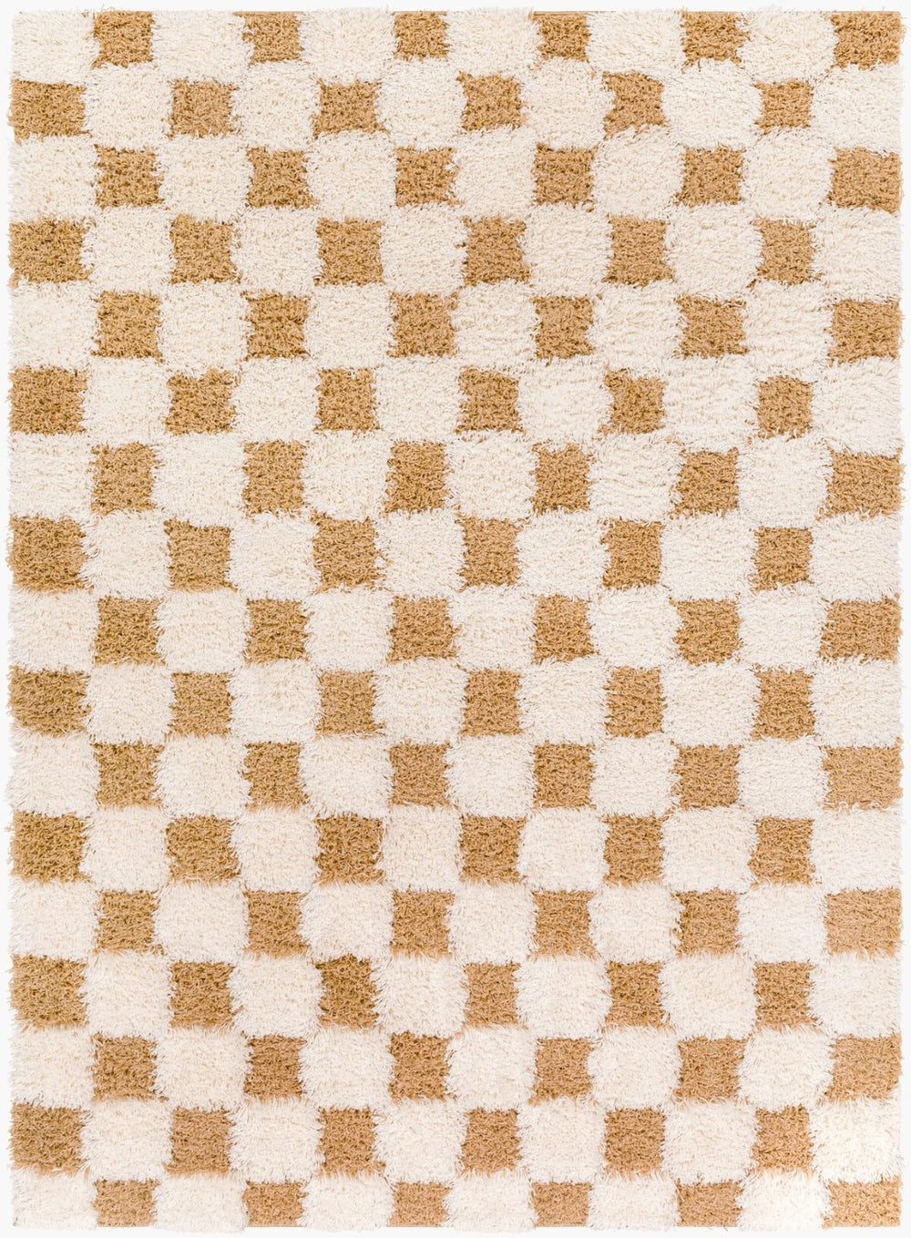Livabliss Urban Shag Polypropylene Runner Rug Scandinavian Modern Style for Hallway or Entryway Cream, Mustard 9'2" x 12' USG2346-9212