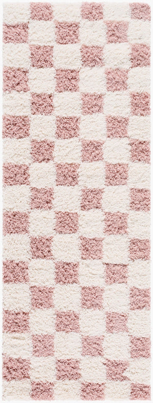 Livabliss Urban Shag Polypropylene Runner Rug Soft Scandinavian Style for Hallway or Entryway Cream, Dusty Pi 2'7" x 7'3" USG2347-2773