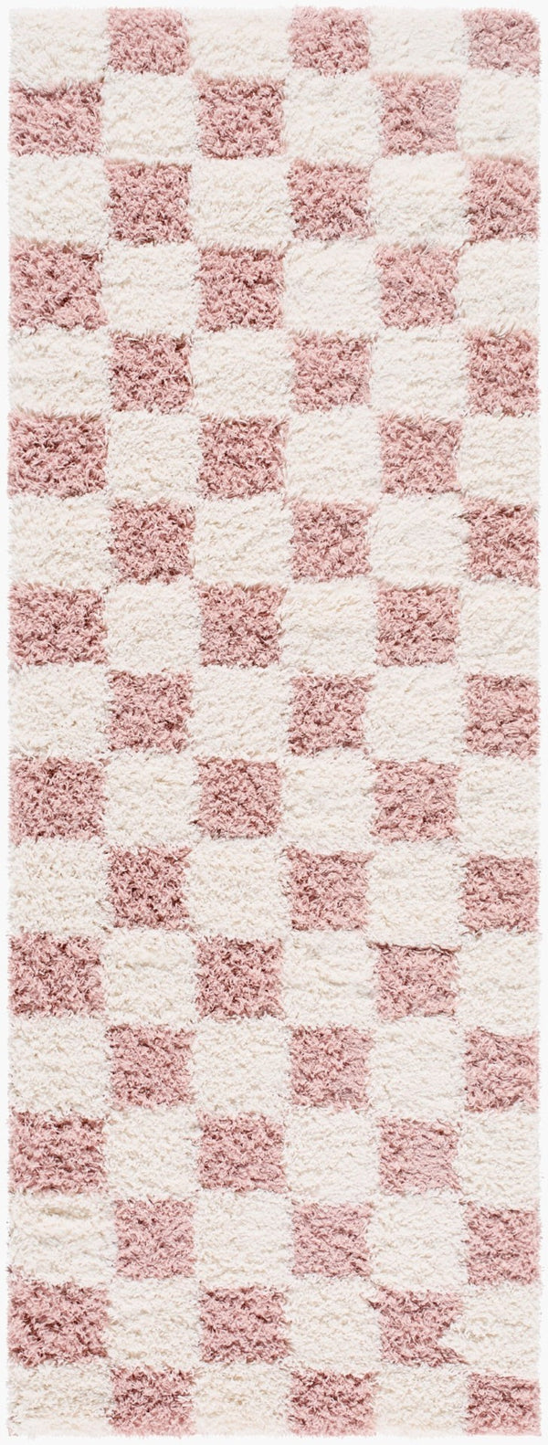 Livabliss Urban Shag Polypropylene Runner Rug Soft Scandinavian Style for Hallway or Entryway Cream, Dusty Pi 2'7" x 7'3" USG2347-2773