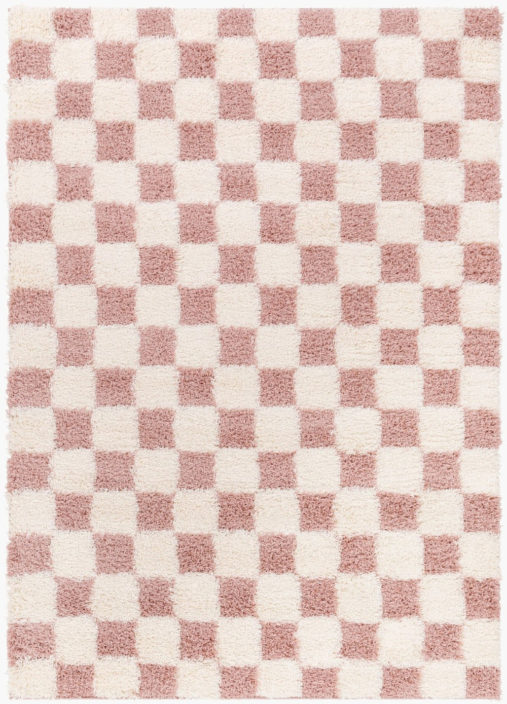 Livabliss Urban Shag Polypropylene Runner Rug Soft Scandinavian Style for Hallway or Entryway Cream, Dusty Pi 5'3" x 7'3" USG2347-5373