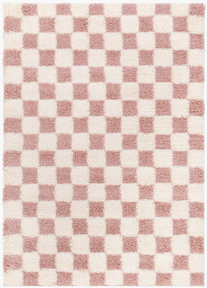 Livabliss Urban Shag Polypropylene Runner Rug Soft Scandinavian Style for Hallway or Entryway Cream, Dusty Pi 5'3" x 7'3" USG2347-5373