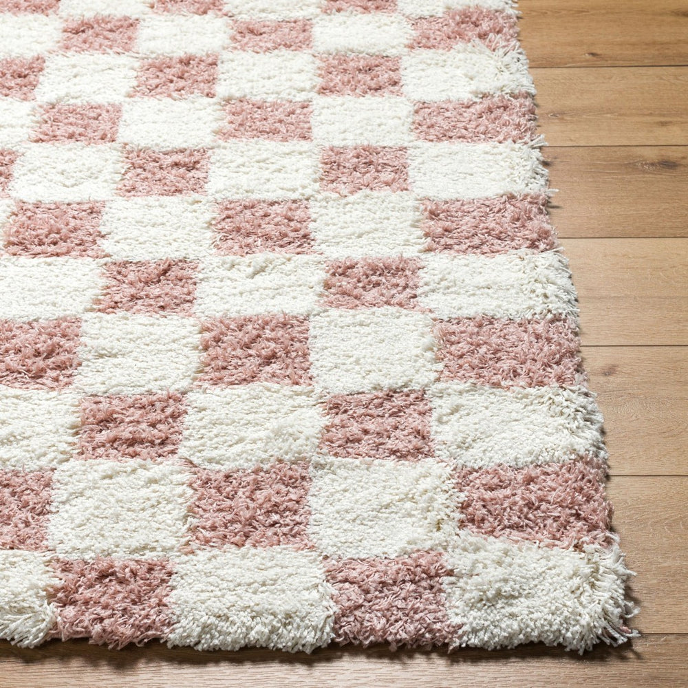 Livabliss Urban Shag Polypropylene Runner Rug Soft Scandinavian Style for Hallway or Entryway Cream, Dusty Pi 5'3" x 7'3" USG2347-5373