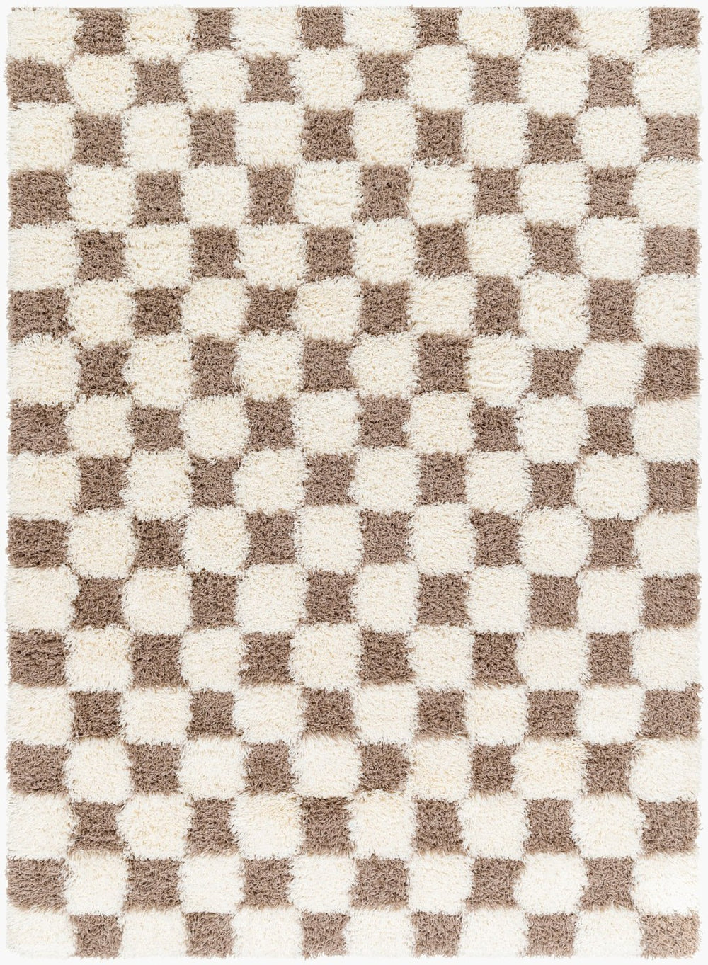Livabliss Urban Shag Plush Polypropylene Runner Rug for Hallways and Entryways Nordic Style Cream, Brown 9'2" x 12' USG2348-9212