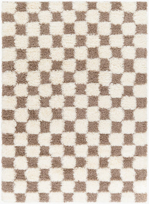 Livabliss Urban Shag Plush Polypropylene Runner Rug for Hallways and Entryways Nordic Style Cream, Brown 9'2" x 12' USG2348-9212