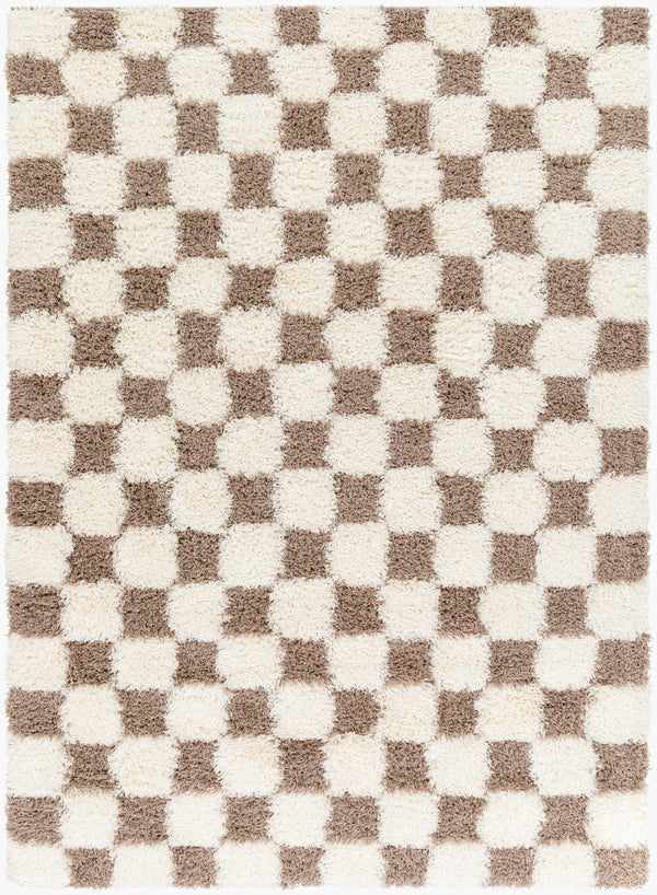 Livabliss Urban Shag Plush Polypropylene Runner Rug for Hallways and Entryways Nordic Style Cream, Brown 9'2" x 12' USG2348-9212
