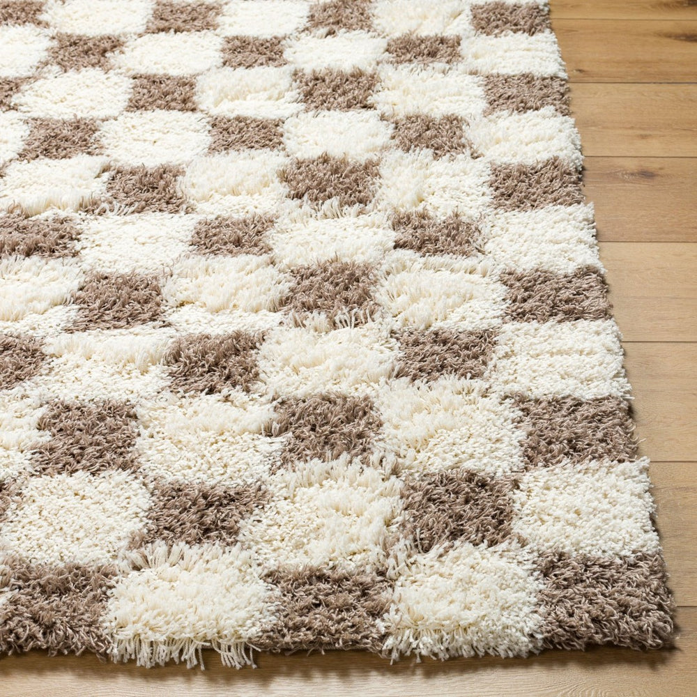 Livabliss Urban Shag Plush Polypropylene Runner Rug for Hallways and Entryways Nordic Style Cream, Brown 9'2" x 12' USG2348-9212