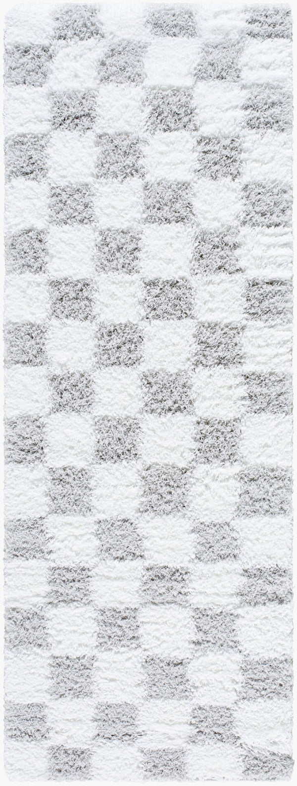 Livabliss Urban Shag Runner Rug Scandinavian Modern Polypropylene Hallway Entryway Accent Cream, Light Gr 2'7" x 7'3" USG2349-2773