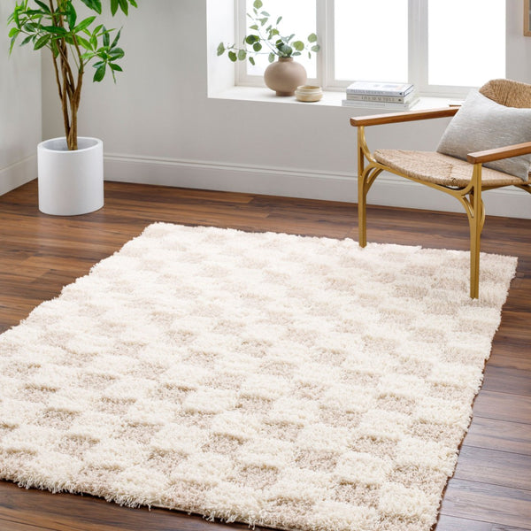 Livabliss Urban Shag Plush Polypropylene Area Rug Scandinavian Modern Style for Living Rooms Cream, Light Be 7'10" x 7'10" USG2350-710RD