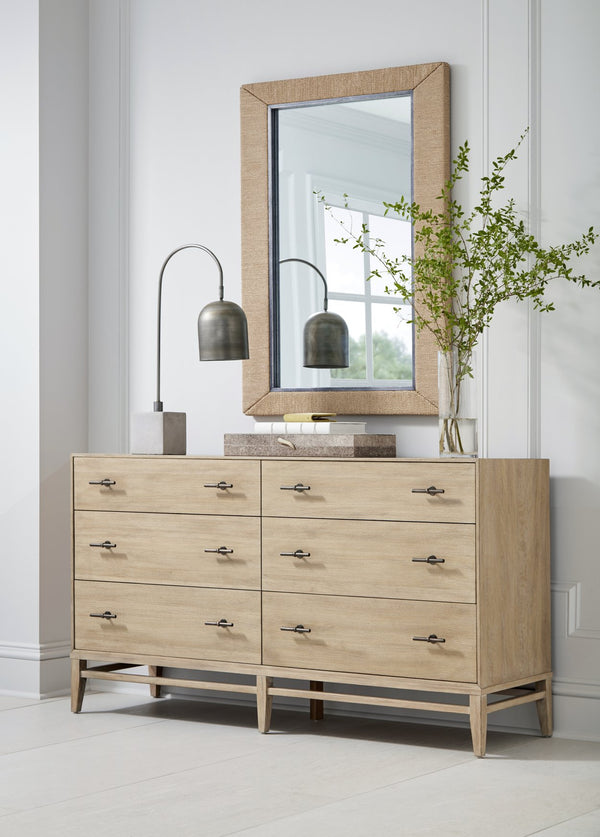 A.R.T. Furniture Frame Mirror - Two-tone Chestnut & Antique Carbon Finish With Woven Abaca Cord - Versatile Decor Light Brown Elm Solids,Glass,Resin,And Abaca Cord 278120-2335