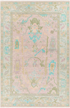 Surya Ushak Handcrafted 2' X 3' Wool Rug - Timeless Elegance & Traditional Style For Your Home Decor Light Blue Wool Usk2302-23