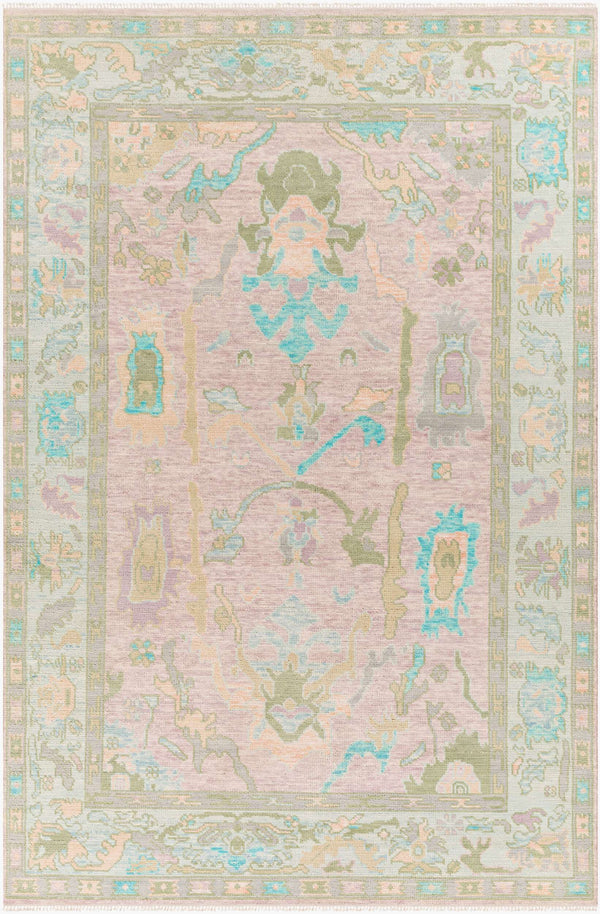 Surya Ushak Handcrafted 2' X 3' Wool Rug - Timeless Elegance & Traditional Style For Your Home Decor Light Blue Wool Usk2302-23