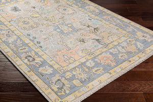 Surya Ushak Handcrafted 2' X 3' Wool Rug - Timeless Elegance & Traditional Style For Your Home Decor Denim Wool Usk2303-69