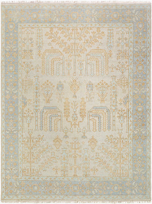 Surya Ushak Handcrafted 2' X 3' Wool Rug - Timeless Elegance & Traditional Style For Your Home Decor Sky Blue Wool Usk2305-69