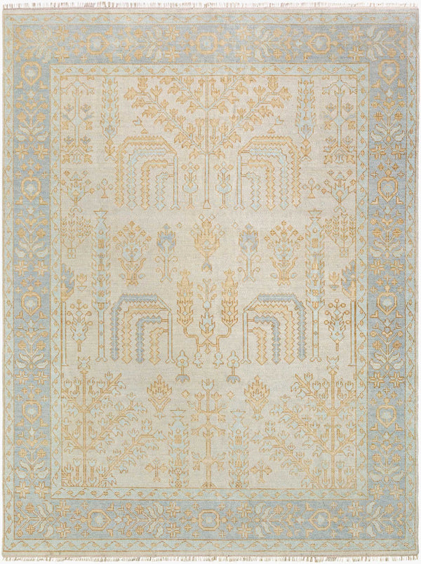 Surya Ushak Handcrafted 2' X 3' Wool Rug - Timeless Elegance & Traditional Style For Your Home Decor Sky Blue Wool Usk2305-69