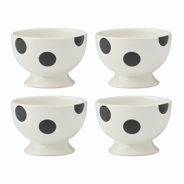 Lenox Kate Spade On The Dot Assorted Footed Dessert Bowls, Set of 4 White, WHITE STONEWARE 895201