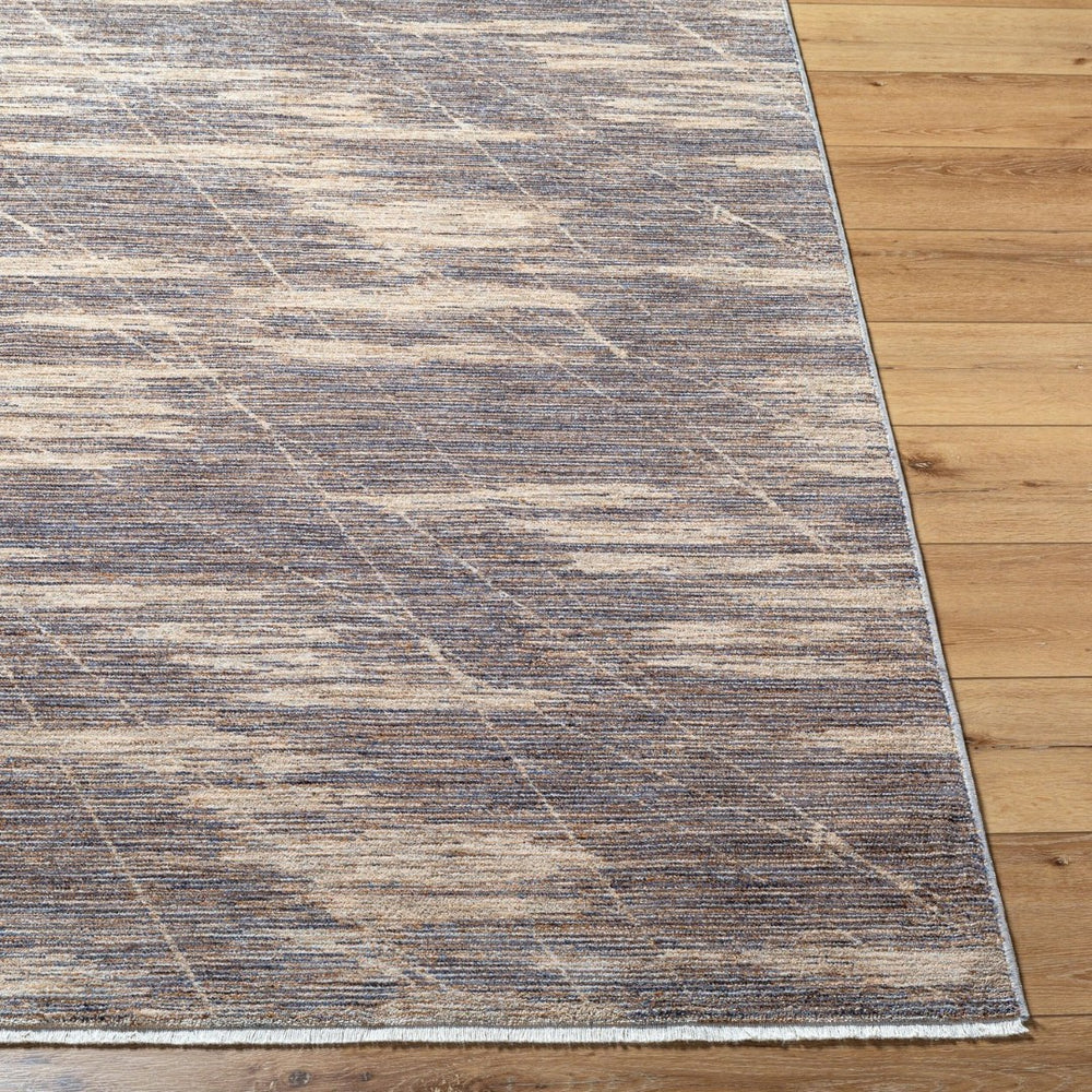 Livabliss Usonia Frank Lloyd Wright Geometric Runner Rug Warm Neutral Polyester Fringe Accent Gray, Dark Blue 3'2" x 10' USO2300-3210
