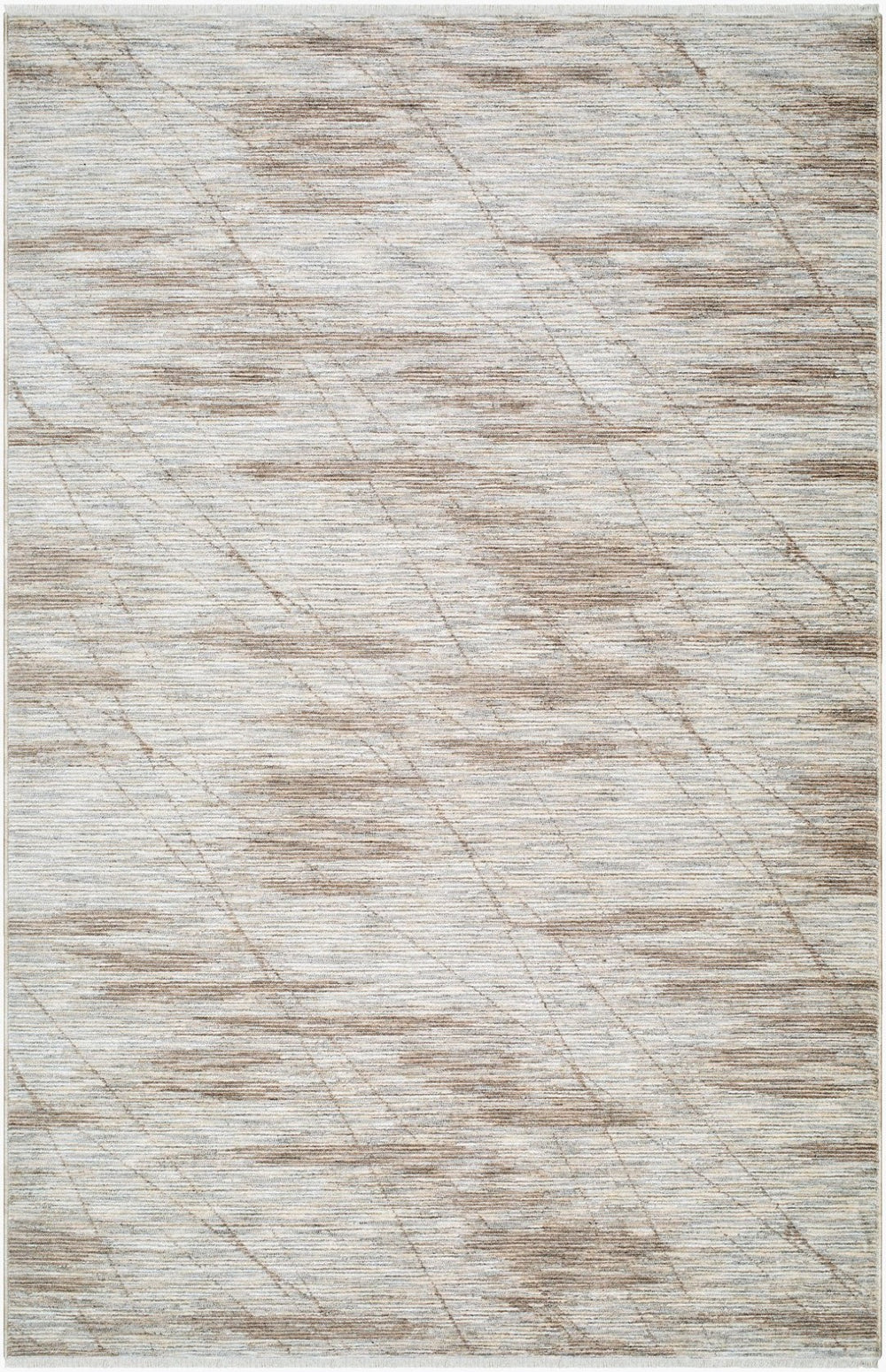 Livabliss Usonia Frank Lloyd Wright Runner Rug Machine Woven Neutral Fringe Hallway Accent White, Gray 5' x 7'8" USO2301-578