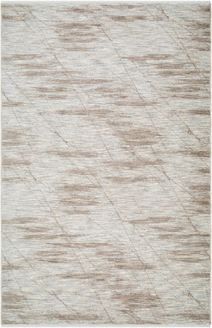 Livabliss Usonia Frank Lloyd Wright Runner Rug Machine Woven Neutral Fringe Hallway Accent White, Gray 5' x 7'8" USO2301-578