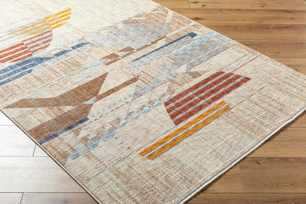 Livabliss Usonia Frank Lloyd Wright Inspired Runner Rug Organic Pattern Fringe Hallway Accent White, Gray 3'2" x 10' USO2303-3210
