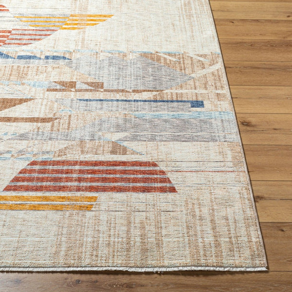 Livabliss Usonia Frank Lloyd Wright Inspired Runner Rug Organic Pattern Fringe Hallway Accent White, Gray 3'2" x 10' USO2303-3210