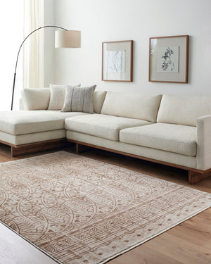 Livabliss Usonia Frank Lloyd Wright Geometric Runner Rug Polyester Woven Hallway Accent White, Brown 3'2" x 10' USO2305-3210