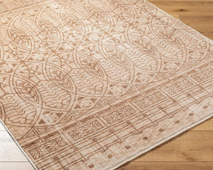 Livabliss Usonia Frank Lloyd Wright Geometric Runner Rug Polyester Woven Hallway Accent White, Brown 3'2" x 10' USO2305-3210